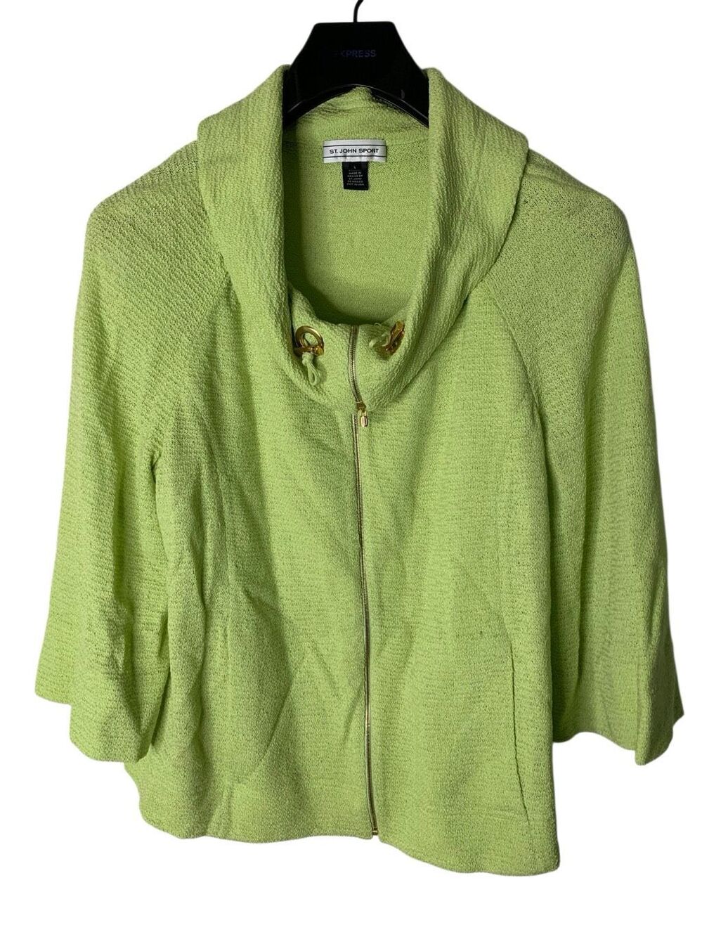 St. John Sport santana knit wool jacket brat green women's size large